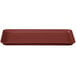 A burgundy rectangular MFG Tray with a red surface.