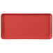 A red rectangular MFG Tray display tray with a white border.