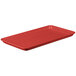 A red rectangular MFG Tray bakery display tray.