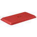 A red rectangular MFG Tray fiberglass display tray.