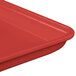 A red fiberglass MFG Tray display tray.