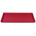 A red rectangular Cambro dietary tray.