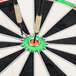 The Nodor SupaBull2 dartboard with darts in the center.