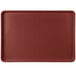 A burgundy rectangular MFG Tray with a white border.