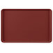 A burgundy rectangular fiberglass display tray.