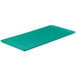 A rectangular mint green fiberglass display tray.