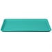 A mint green rectangular MFG fiberglass tray with a white border.