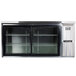 A Continental Refrigerator stainless steel back bar refrigerator with sliding glass doors.