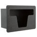 A black rectangular metal box with a transparent window on a counter.