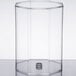 A clear plastic container with a clear surface and a ring inside.