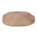 A close-up of a TreeVive by EcoChoice square palm leaf plate with a brown surface.
