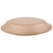 A close-up of a TreeVive by EcoChoice oval palm leaf bowl on a wooden surface.