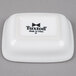 A bright white rectangular Tuxton china sauce dish.
