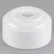 A white Libbey porcelain bouillon cup with a logo on it.