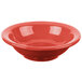 A red bowl with a white background.