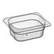 A clear plastic Cambro 1/8 size food pan.