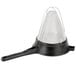 A black Matfer Bourgeat Exoglass strainer with a handle.
