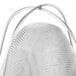 A Matfer Bourgeat Exoglass bouillon strainer with a white handle.