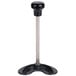 A black and silver metal pusher assembly with a black handle for a Robot Coupe commercial food processor.
