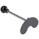 A metal rod with a black handle.