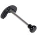 A black and silver Robot Coupe pusher assembly with a black plastic handle.