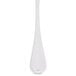 A close-up of a Libbey stainless steel bouillon spoon.