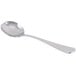 A Libbey stainless steel bouillon spoon with a silver handle.