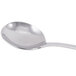 A Libbey stainless steel bouillon spoon with a silver handle.