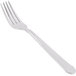 A Libbey stainless steel dessert fork with a silver handle.