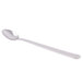 A silver stainless steel Libbey Aegean iced tea spoon.