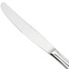 A Libbey stainless steel dinner knife with a solid silver handle.