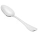 A Libbey stainless steel dessert spoon with a silver handle.