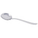 A Libbey stainless steel bouillon spoon with a silver handle.