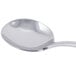 A Libbey stainless steel bouillon spoon with a silver handle.