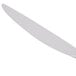 A silver Libbey Briossa dinner knife with a white handle.