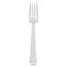 A Libbey stainless steel dinner fork with a white handle.