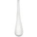 A silver stainless steel Libbey Calais dinner fork with a white background.