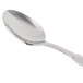 A Libbey stainless steel iced tea spoon with a white handle.