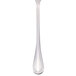 A Libbey stainless steel iced tea spoon with a white handle and silver spoon.