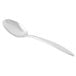 A Libbey stainless steel serving spoon with a silver handle.