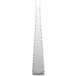 A white rectangular object with a silver curved design.