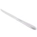 A close-up of a silver Libbey Neptune steak knife with a white background.