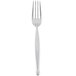 A silver World Tableware Esquire salad fork with a black handle.