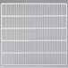 A white coated wire shelf with a grid pattern.