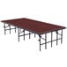 a rectangular table with a red surface