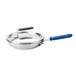 A Vollrath Wear-Ever aluminum egg poacher pan with blue handle.