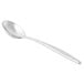 A Libbey stainless steel serving spoon with a silver handle.