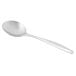 A Libbey stainless steel bouillon spoon with a silver handle.