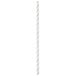 A white paper straw with shimmering silver stripes and black lines.