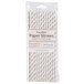A package of Creative Converting white paper straws with a white label.
